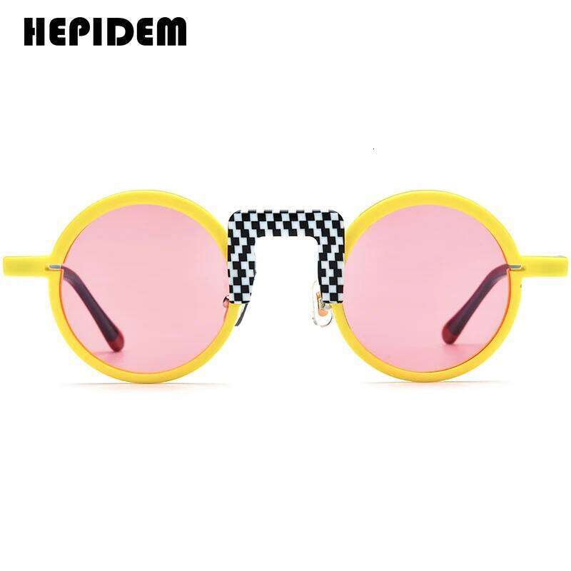 HEPIDEM Acetate Polarized Sunglasses Women New in Trendy Famous Brand Designer High-end Retro Vintage Round Sun Glasses y2k 9382