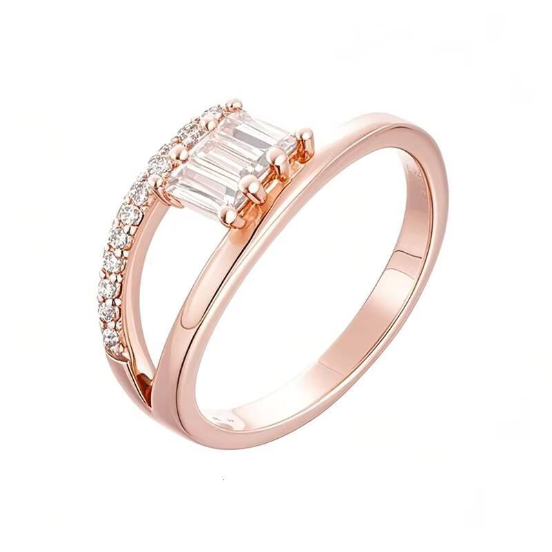 Moissanite Engagement Ring for Women Silver Couple Ring Fashionable Hot Selling Fine Ring Can Be Customized and Wholesale