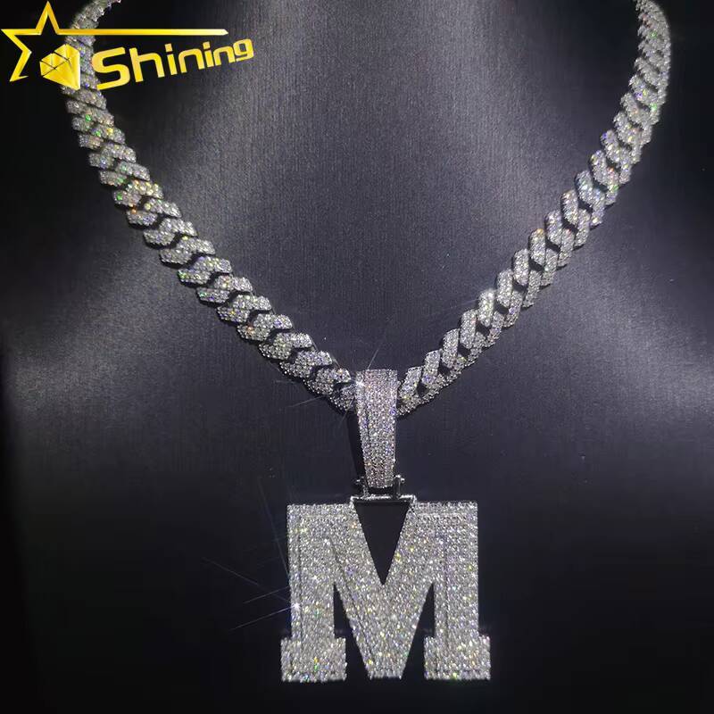 Hot Sale VVS Moissanite Iced Out Jewelry Pass Diamond Tester Pendant S925 Letter Pendant