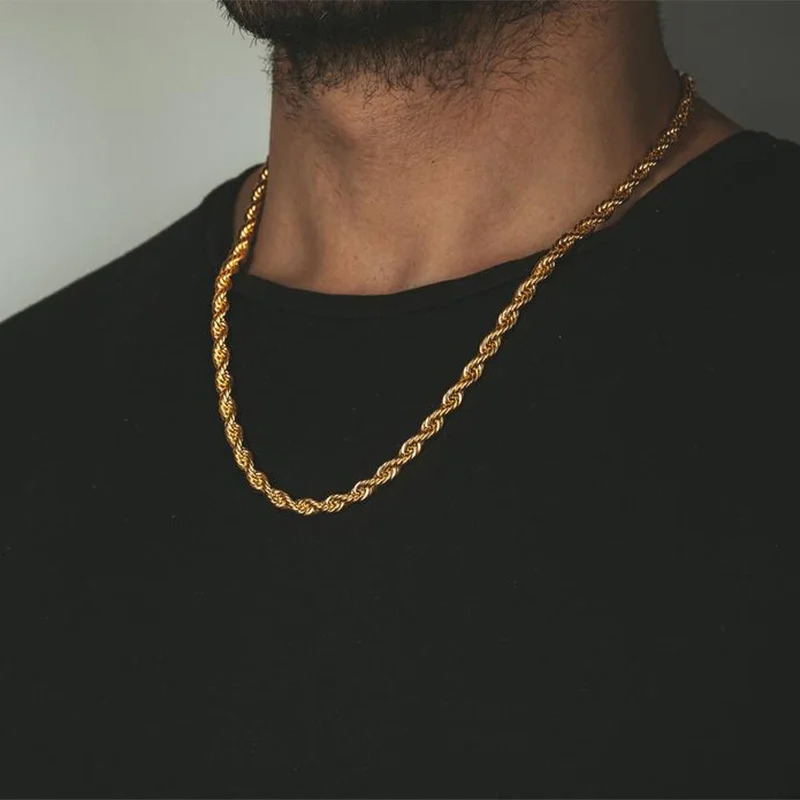 Vnox Cuban Chain Necklace for Men WomenBasic Punk Stainless Steel Curb Link ChokersVintage Gold Color Solid Metal Collar 250716