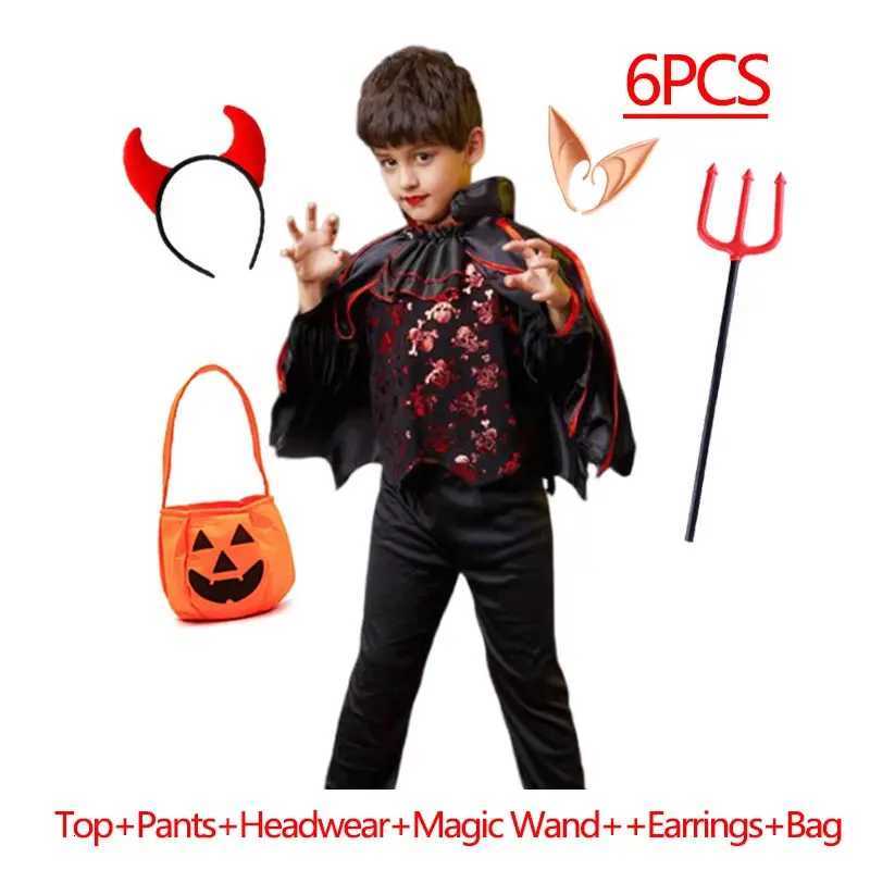 Girls Boys Vampire Dress Kid Ghost Bride Gothic Cosplay Vampire Devil Bat Halloween Costume Vampiran Carnival Outfit Clothes Z250725