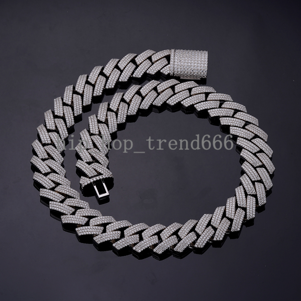 Vvs Moissanite Diamond moissanite 925 Sterling Silver Brass Cuban Link Chain Necklace Iced Out Custom Miami Cuban Link Chain for Men