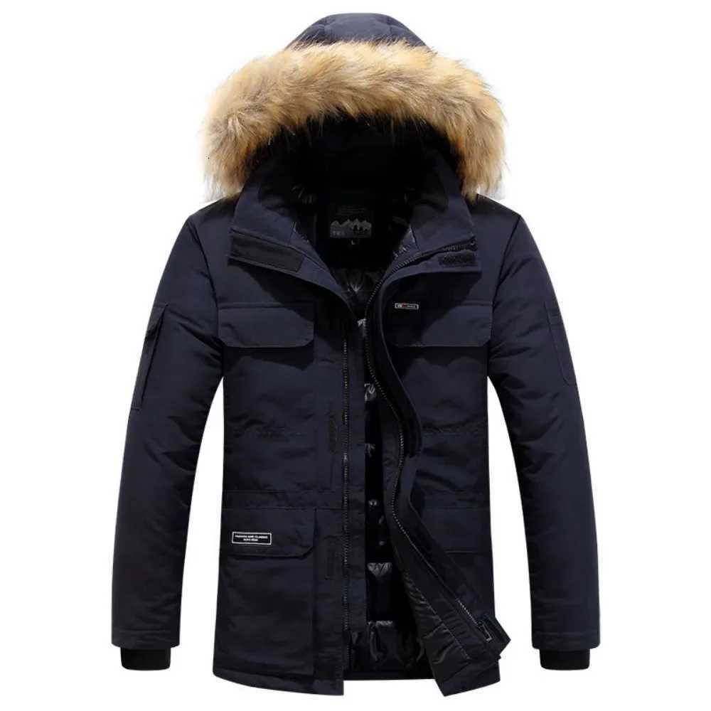 2024 Mens Winter Fur Hooded Parkas Jackets Men Snow Windproof Down Coats Thickened -30 Degree Keep Warm Outdoor Outerwear M-6XL X250725