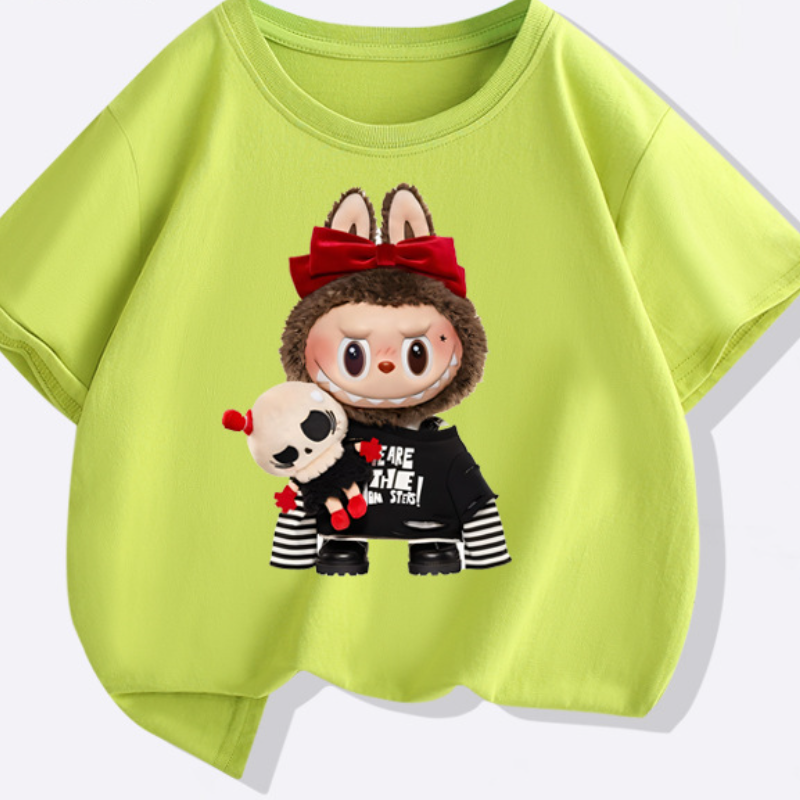 LABUBU cotton summer short-sleeved children's clothing short-sleeved T-shirt comfortable soft skin-friendly fabric's T-shirt baby designer c