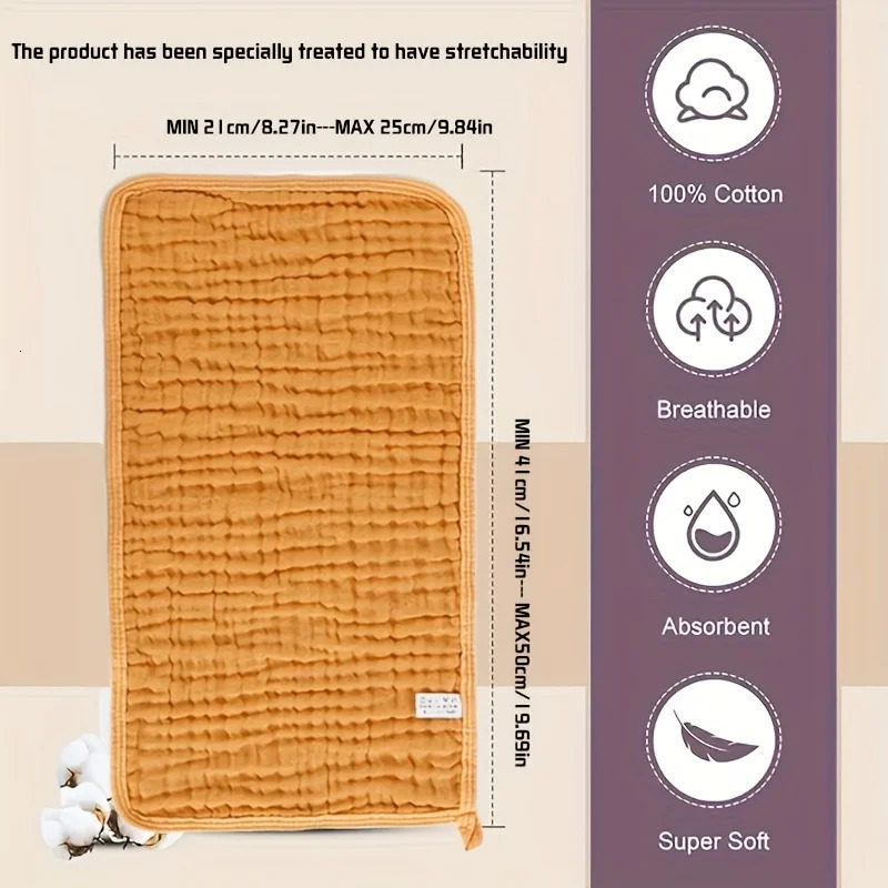 6pcs Baby Burp Cloths Large 6Layer Absorbent Cotton born Feeding Towel Soft Durable for Infants Multipurpose Vibrant Colors 250725