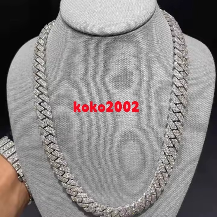 High Quality VVS Iced Cuban Link Chain Stunning Frill Moissanite Diamond for Luxury Wedding Party Gift Engagement Anniversary