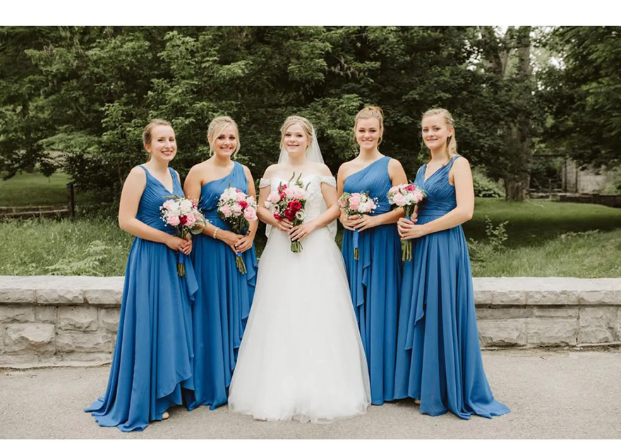 One Shoulder Bridesmaid Dress Cheap Western Summer Country Garden Formal Wedding Party Guest Maid of Honor Gown Plus Size Custom Made