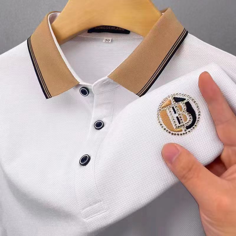Men's embroidered letter polo shirt summer short sleeve T-shirt trendy designer shirts Stitched quality Free shipping comfortable Breathable clot