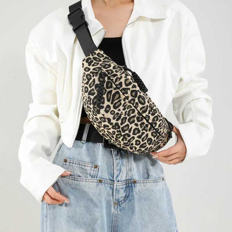 Leopard Print Wen Waist Pack Canvas Fanny Pack Fi Ch Bag Fi Shoder Crossbody Bags High-Quality Waist Belt Bag Y250724