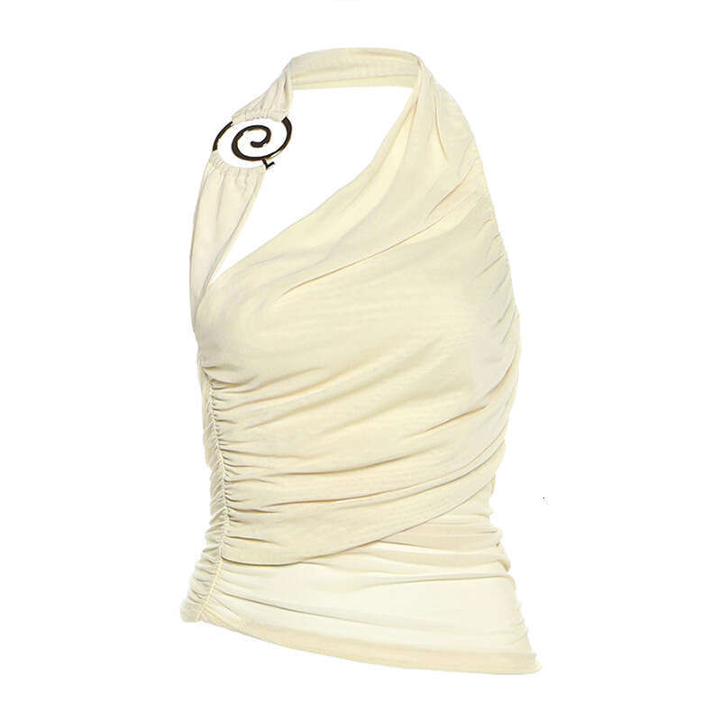 2025 Summer New Sexy Halter Neck Slim Fit Personality Backless Slimming Versatile Casual Top Women's Clothing d6a