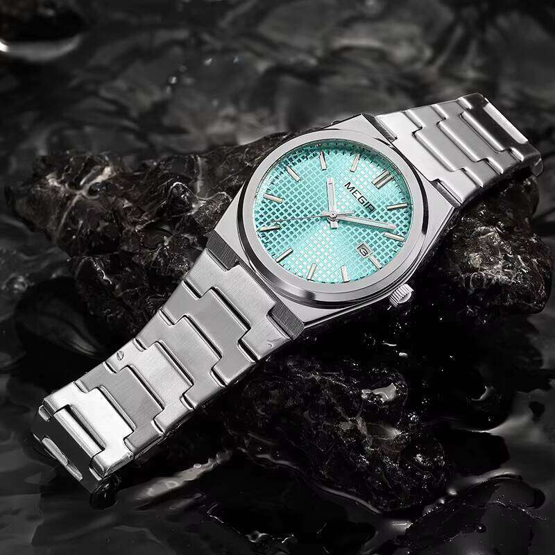 DHgargets MEGIR Men's Business Watch - Digital-Analog, Luminous, 30M Waterproof, Stainless Steel, Quartz Wristwatch