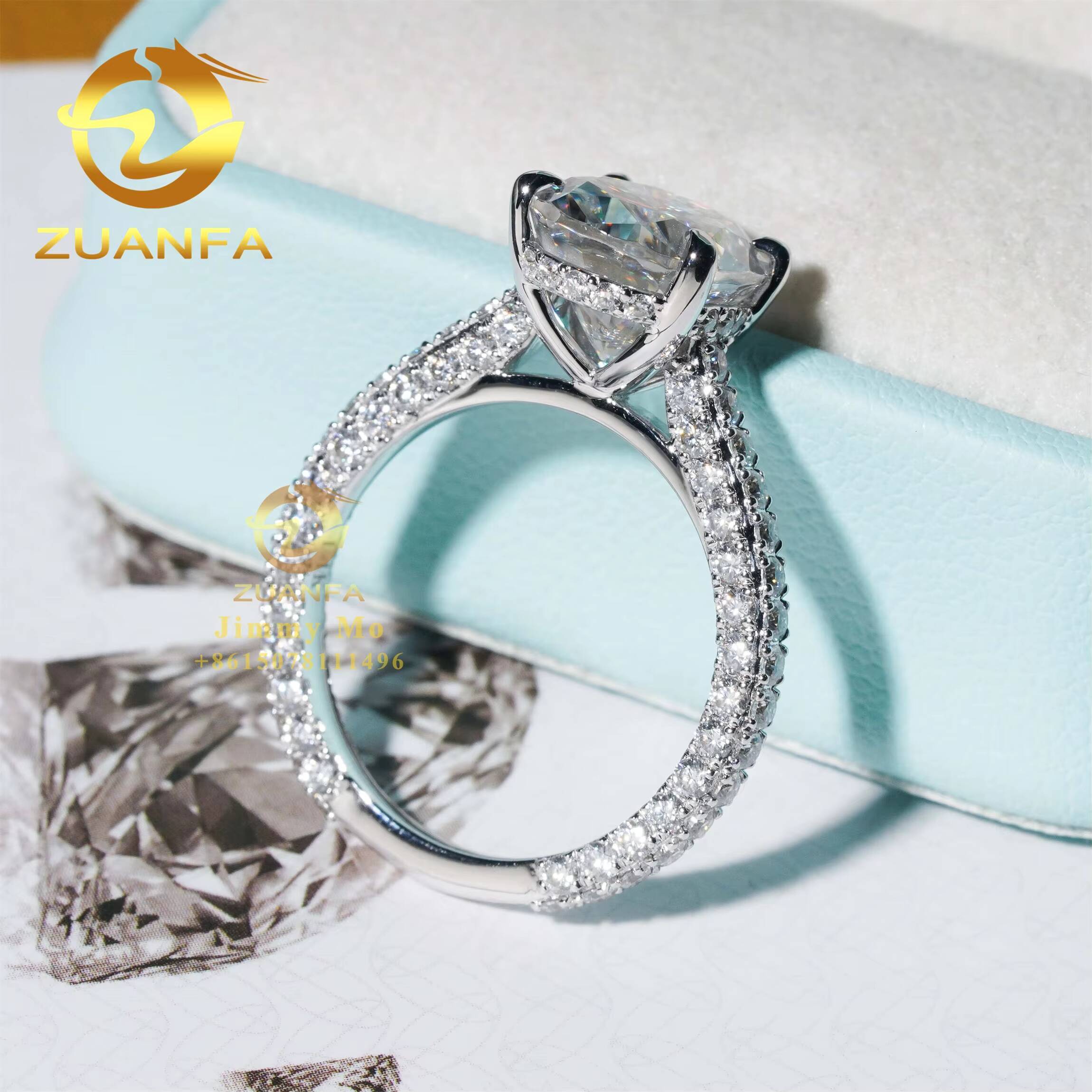 Elegant Gorgeous 14k White Gold 5ct Iced Crushed Oval Moissanite Diamond Engagement Wedding Band Ring Anniversary Women Gift