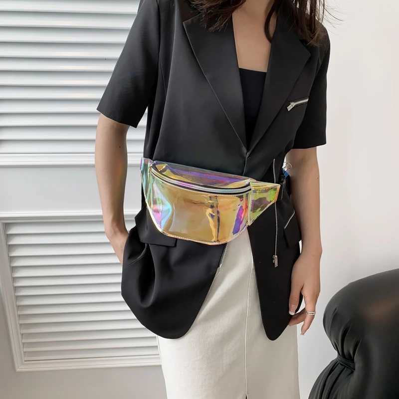 Waist Bag Personality Dazzling Laser Fanny Pack Waterproof Fi Holographic Crossbody Bag Pocket Closure Coin Purse Y250724