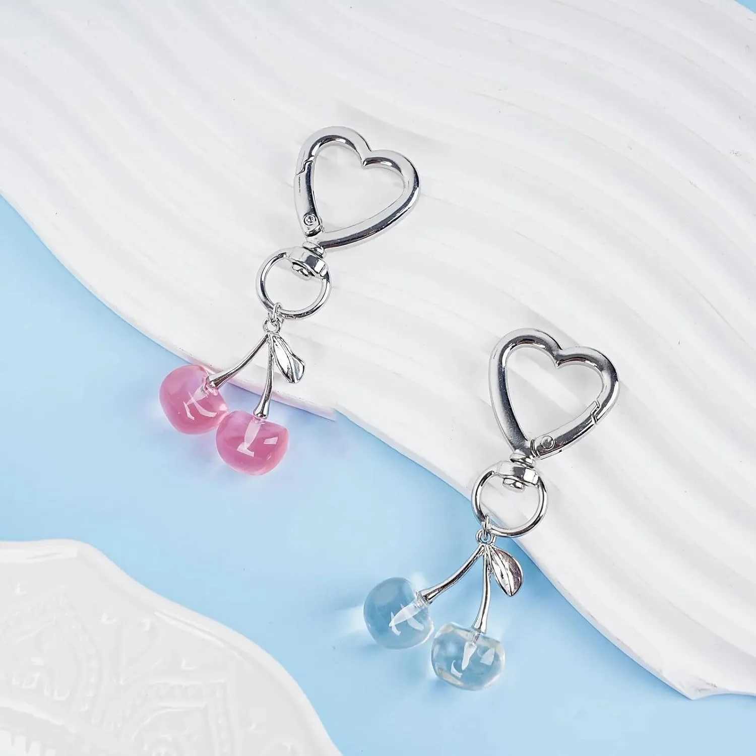 Cute Cherry Keychain Kawaii Cherry Bag Purse Charms for Women Car Keys Decor Gifts Stuff Accessories 250715