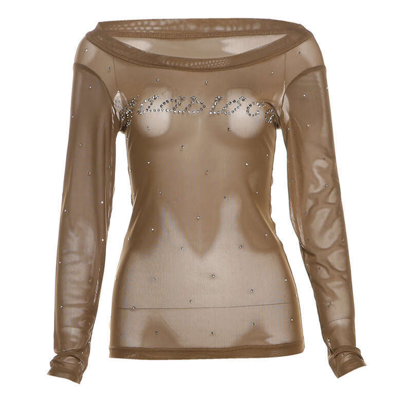 INS2024 Summer New Women's Solid Color Loose Street Fashion Off-Shoulder Long Sleeve Top 9c1