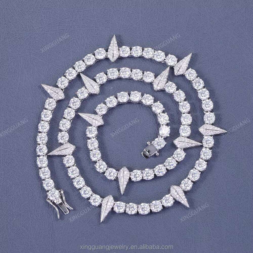 XG Fancy Tennis Pass Dia Tester Sier Vvs Moissanite Chains Fine Jewelry Necklaces