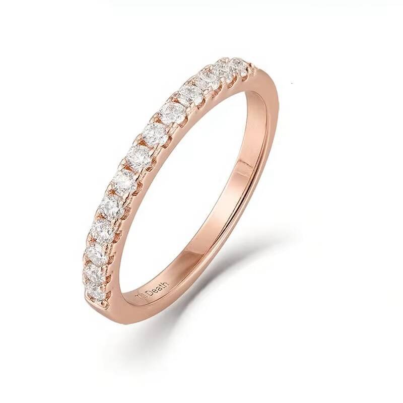 Moissanite Diamond Men Ring 295 Sterling Silver Fashionable Simple Round Moissanite Inlaid Ring for Couples Customized Wholesale