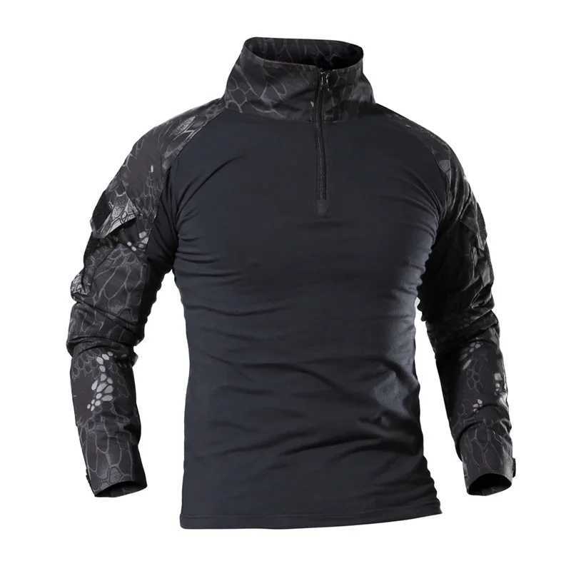 Camoufalge Tactical Shirt Man Combat Shirt Long Sleeve Shirt Men Hunting Cothes Camouflage Shirts Paintball T Shirts Y250724