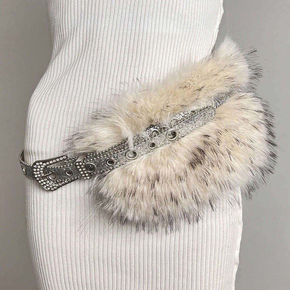 25025 Summer New Rhinestone Beaded Plush Patchwork Hot Girl Versatile Slim Fit Elegant Belt for Women f92