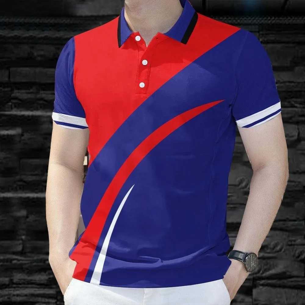 Colorful 3D Printed Stripes Mens Polo Shirt For Men Clothing Short Sleeve Tees Summer Sport Lapel Tops Oversized T-Shirts XJ250725
