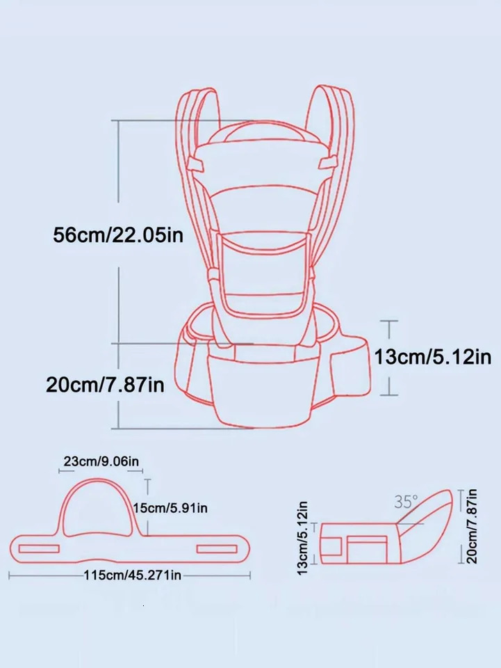 Adjustable Ergonomic Baby Carrier with Hip Seat Portable Multifunctional Suitable for Travel Leisure and Daily Use 250725
