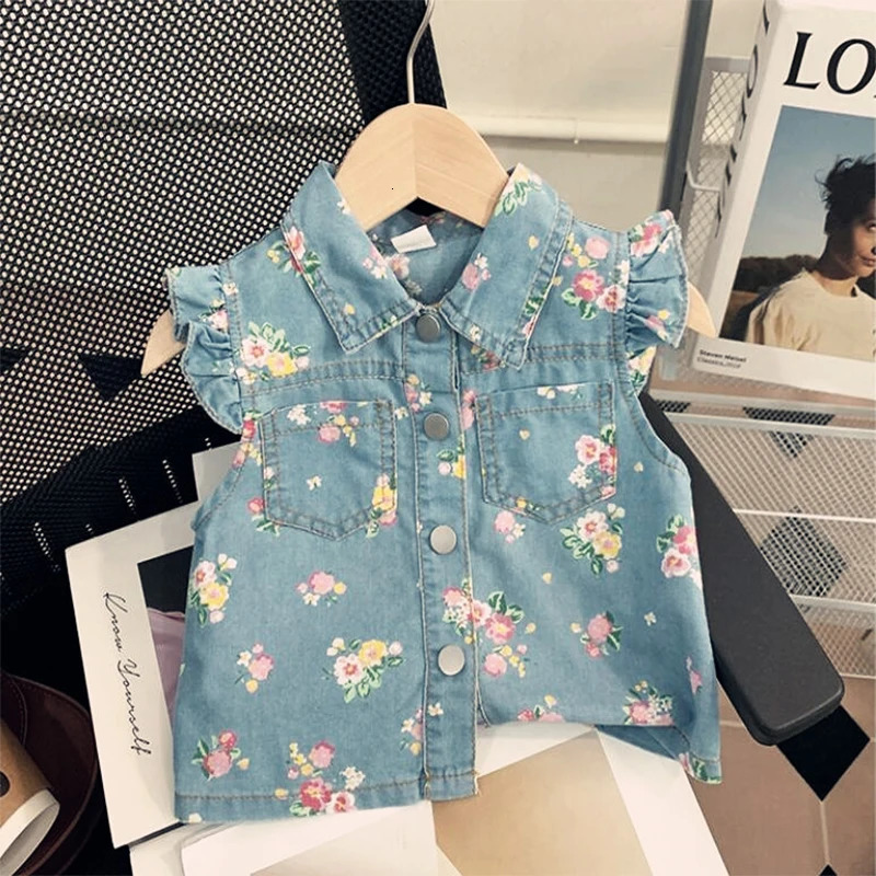 Baby Girl Clothes Korean Style Kids Daily Print Denim Suits Summer 2 Pieces Short SleeveShorts Tracksuits Children Sets 250725
