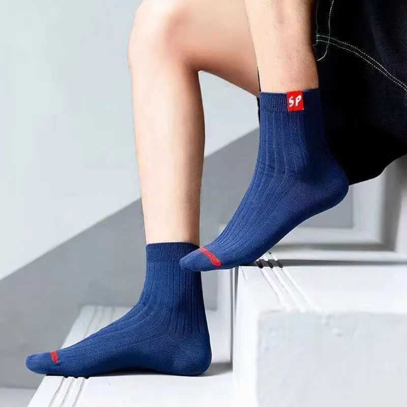 5 Pairs Mens Socks High-Quality Spring and Autumn Thickened Breathable Sport Socks High Tube Mid Length Mens Casual Socks X250725