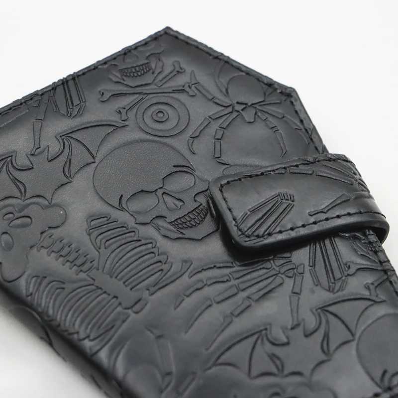 Dark Spooky Goth Vintage Embossed Skull Coffin Wallet Halloween Pattern Clutch PU Wallet Z250725