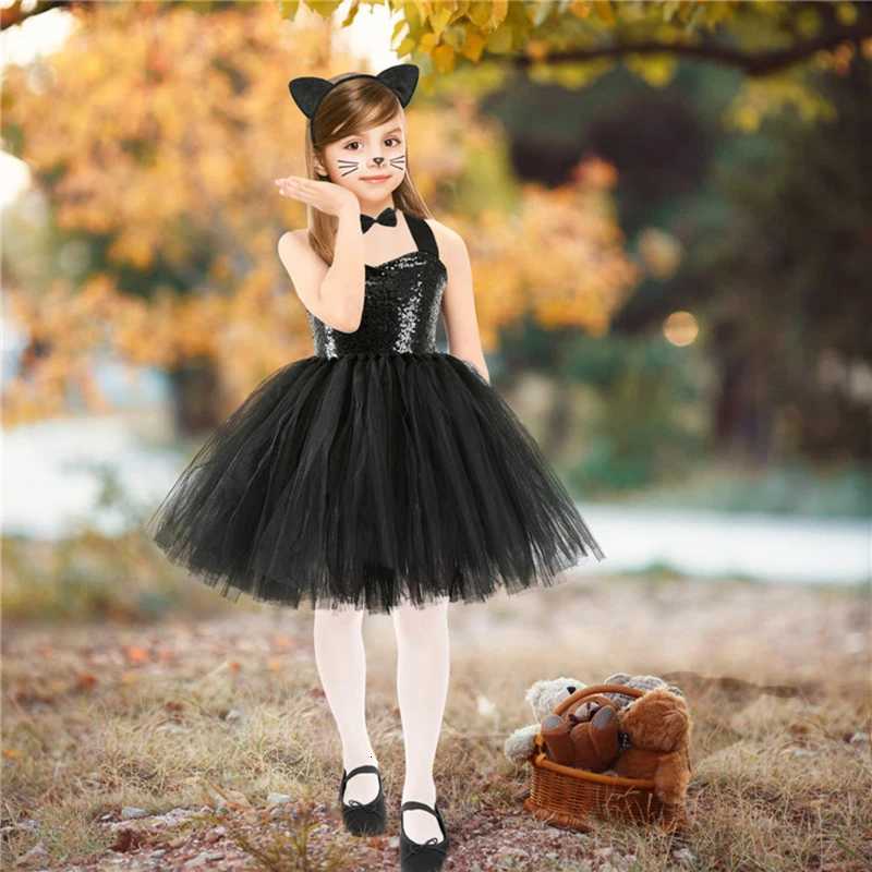 New Tutu Skirt Set Childrens Clothing Animal Cos Elk Halloween Clothing Little Cat Mesh Girls Dress School Performance Dress Z250725