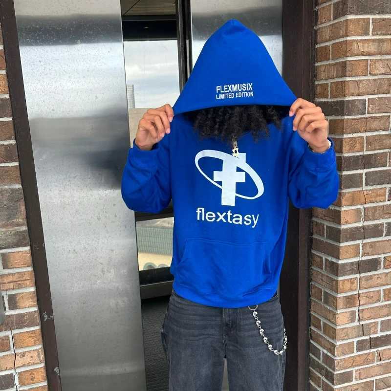 2000s Fashion Harajuku Hoodie Print Casual Gothic Klein Blue Streetwear Unisex New Trendy Hip Hop Sweatshirt Oversized Clothes X2507251
