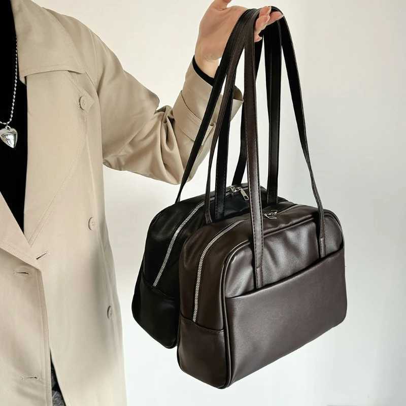 Large Capacity Vintage Underarm Bag Wen PU Leather Versatile Korean Single Shoulder Bag 2025 Top Selling Tote Bag Handbag Y250725