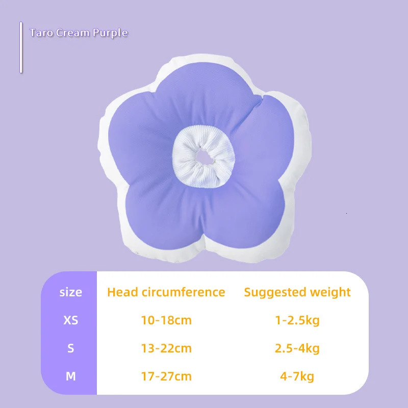 HOOPRT Cat Flower Elizabeth Cotton Neck Pet Collar Adjustable Anti-Bite Surgery Cute Solar Flower Neck Cone Beauty Head Cover 250716