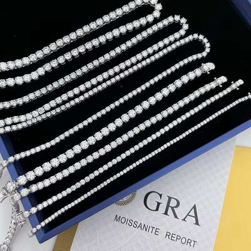 Top-quality jewelry necklace10k/14k/Gold 3mm 4mm 5mm Fashion Jewelry Necklace DEF VVS Moissanite Tennis Chain