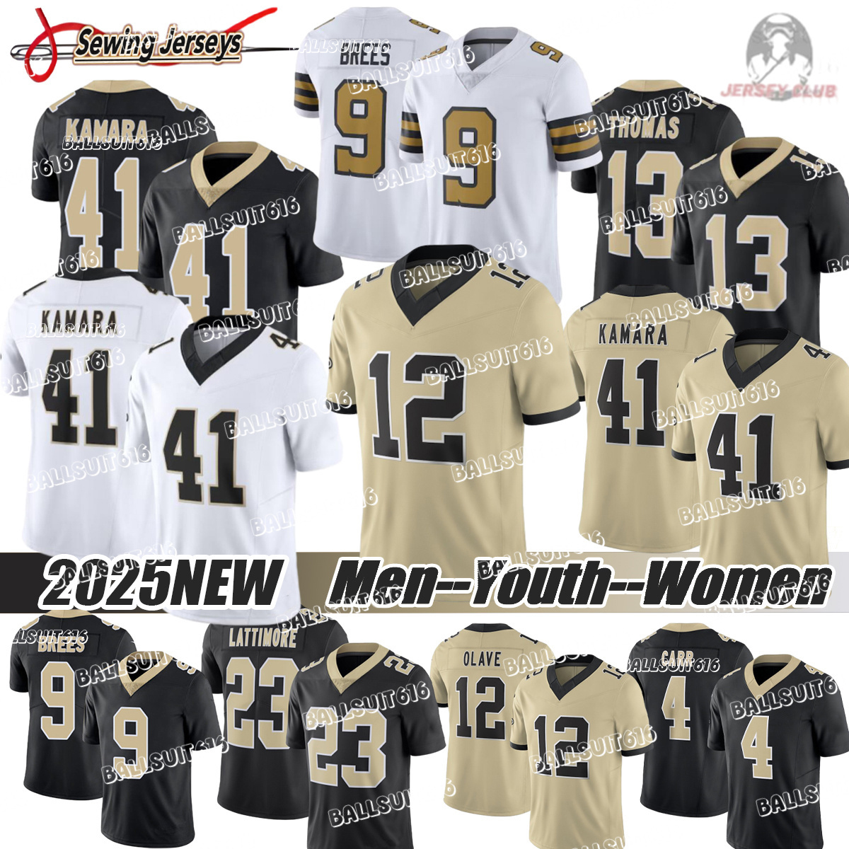 NewOrleans city Saint jersey Derek Carr Chris Olave Jerseys Alvin Kamara Tyrann Mathieu Taysom Hill Lattimore Demario Davis Rashid Shaheed Football Jerseys