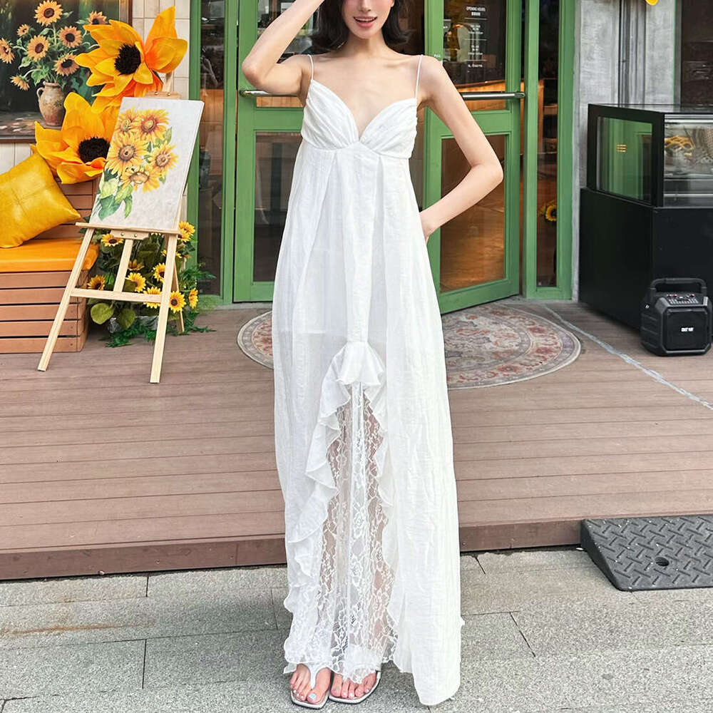 2025 Summer New Irregular Design Slim Fit Elegant Versatile Beach Vacation Dress Women's Fashion 82d