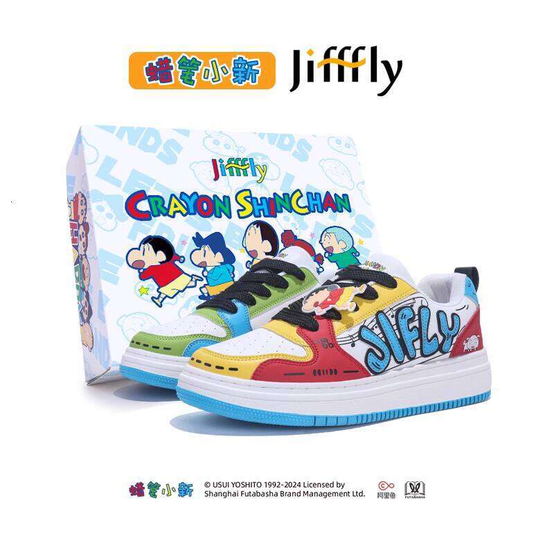 Crayon Shin-chan Collaboration Jifffly Men's Sneakers 2026 Summer Versatile Thick-Soled Couple Sports Shoes for Women