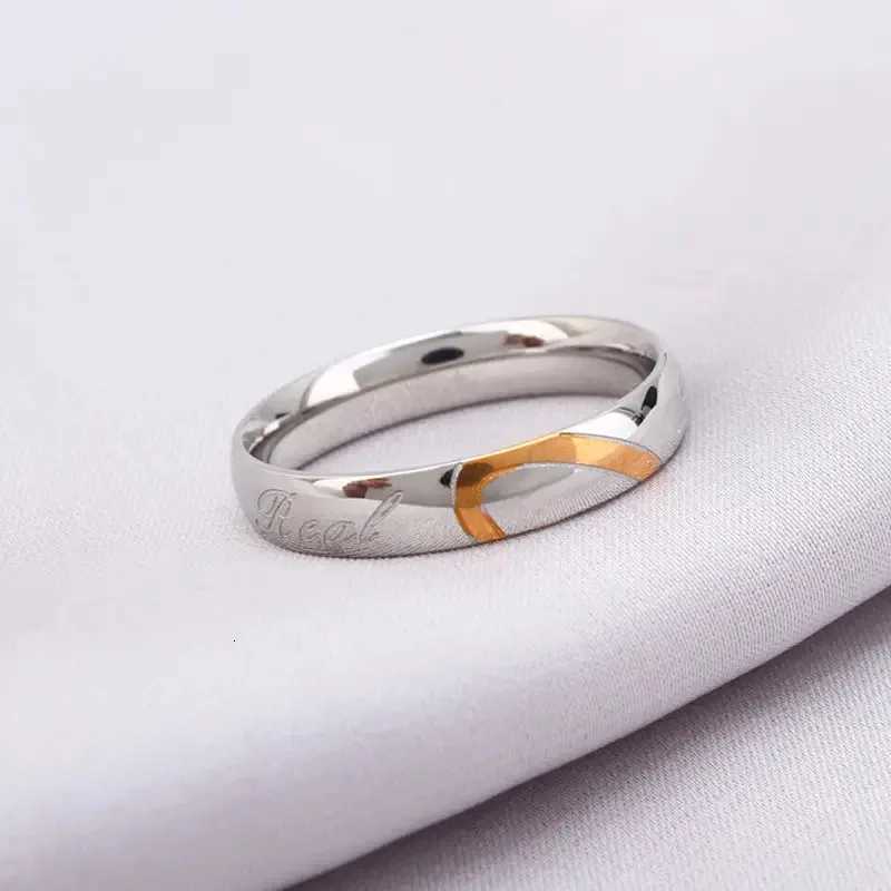 Pairing commitment rings and wedding rings for couples who will love you forever making their half heart rings stainless steel comfortable and snug W2