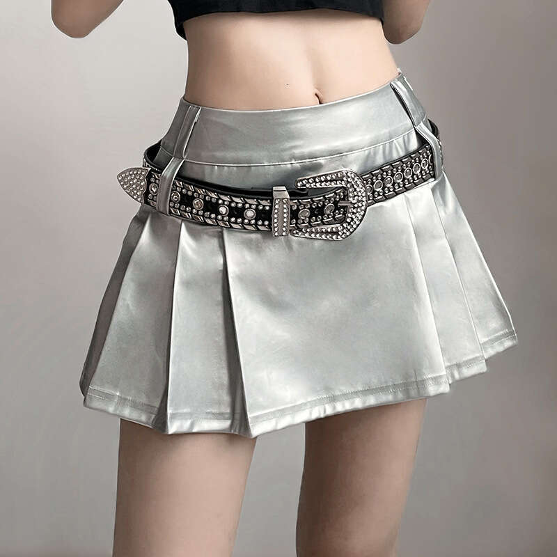 2023 Spring/Summer New Women's Solid Color Slim Fit Street Fashion High Waist Pleated Skirt 19c