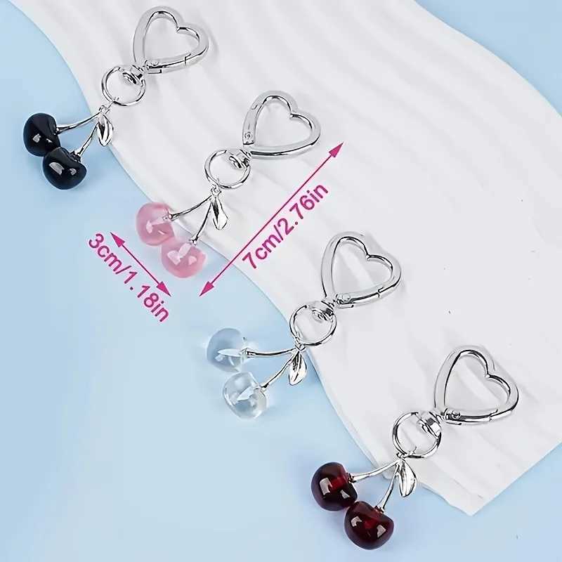Cute Cherry Keychain Kawaii Cherry Bag Purse Charms for Women Car Keys Decor Gifts Stuff Accessories 250715