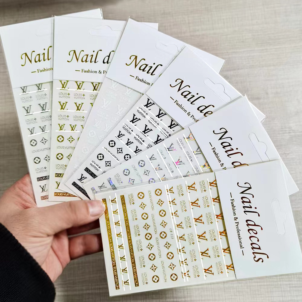 Trendy Nail Art Stickers Luxury Brands Petite And Chic Style Nail Art Stickers Big Brand Logo Decals And High-end Nail Accessories