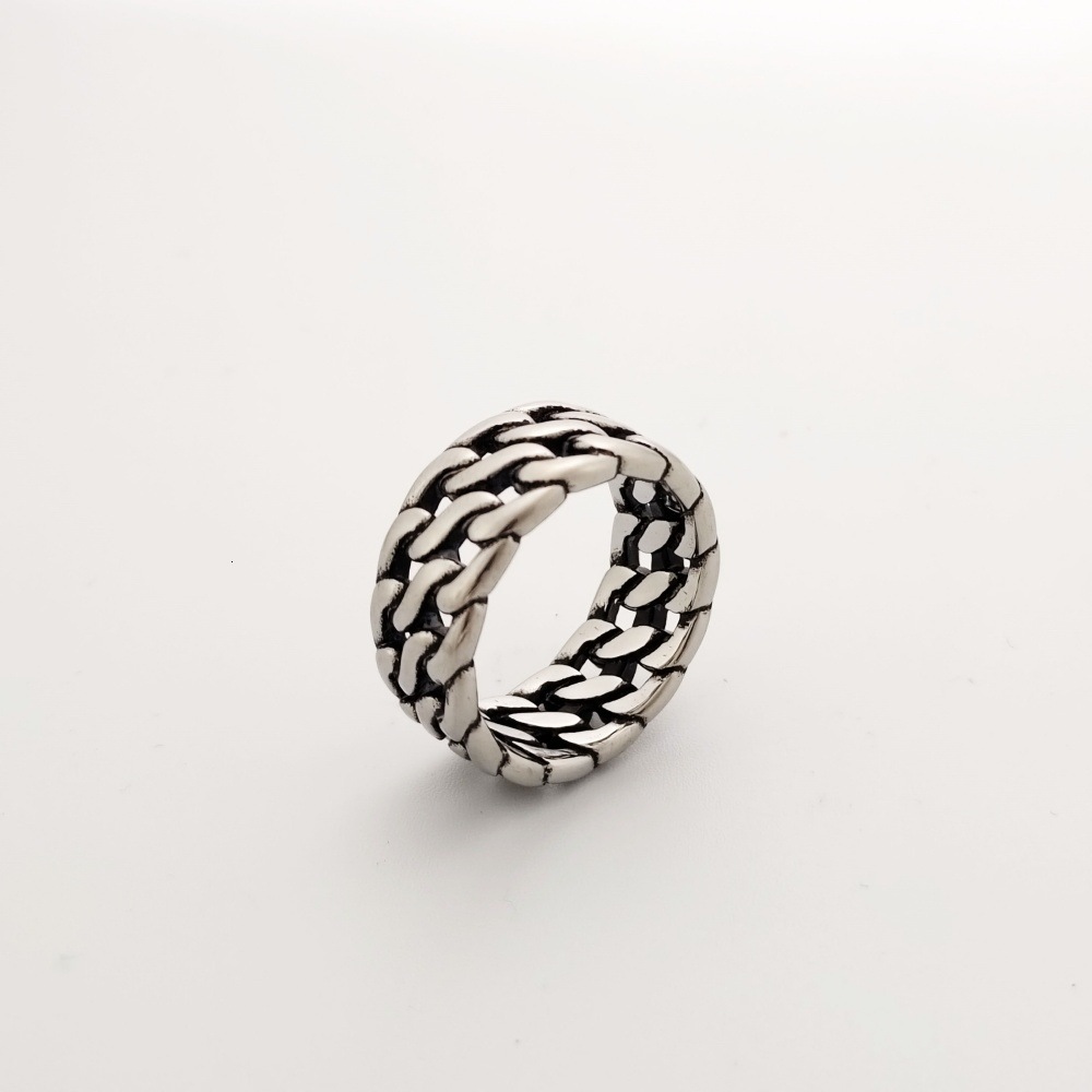 Cuban Chain Ring Jewelry European And American Trend Men's Motorcycle Chain Designer Jewelry Titanium Luxury Jewelry Steel Chain Ring Tire Gold M