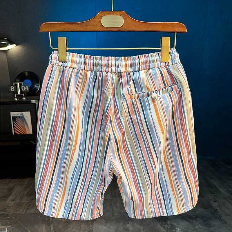 2025 Summer New Mens Shorts Versatile Trendy Quick Drying Breathable Casual Simple Fashion Striped Beach Pants W250724