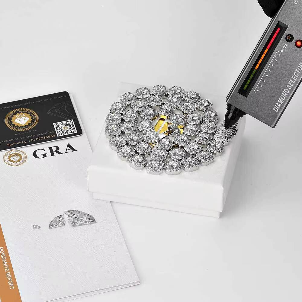 Hip Hop Trendy Brand Necklace 925 Silver with Stylish Rock Candy Moissanite Men Fashion Accessory Wholesale