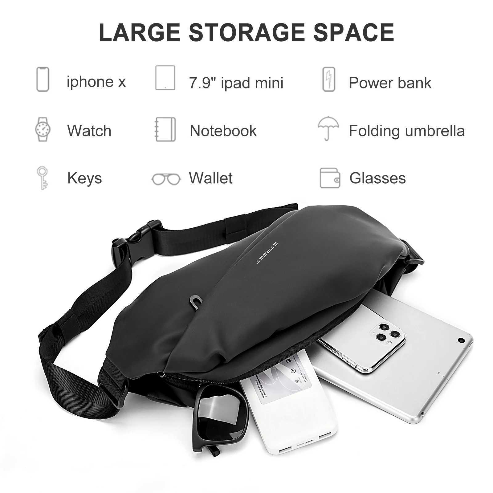 Small Crossbody Bag for Men with Adjustable Strap Waterproof Backpack Purse Shoulder Bag for Outdoors Hiking Traveling Cling Bag Y250724