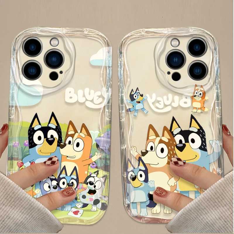 3D Clear Phone Case for iPhone 16 16E 15 14 13 12 11 Pro XS X S Max XR SE 2020 SE4 7 8 Silicone Cover with Cute B-Blueys Dog Design R250724