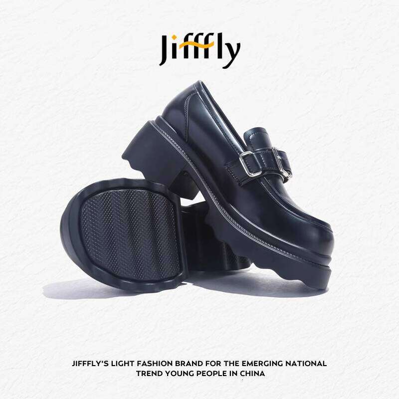 Jifffly Loafers for Women 2025 Summer New British Style Thick Sole Super Soft Black Slip-On Women's Shoes