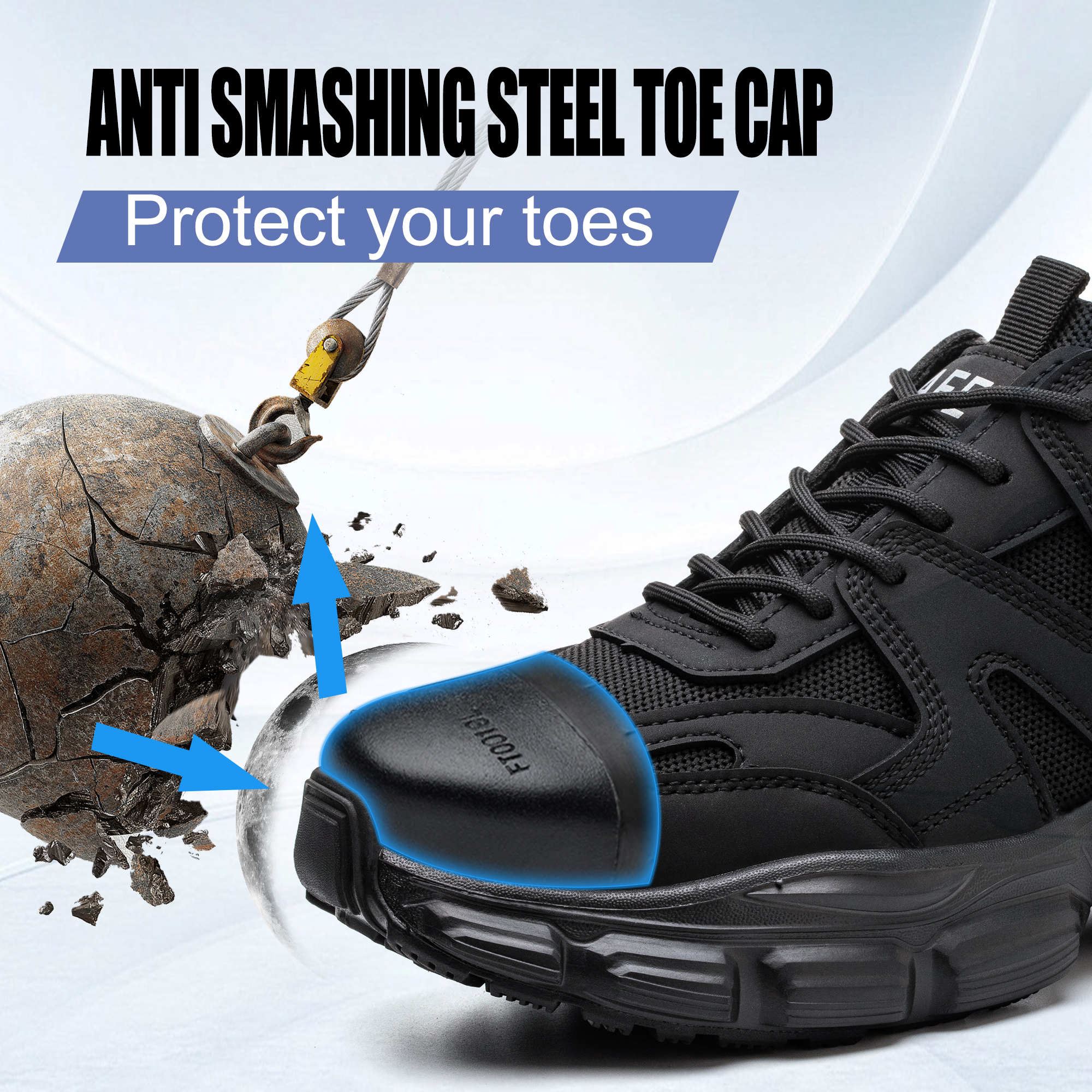 Women's Steel Toe Shoes Lightweight Work Shoes Men's Indestructible Safety Sneakers Puncture Resistant Construction Shoes Composite Toe Snea