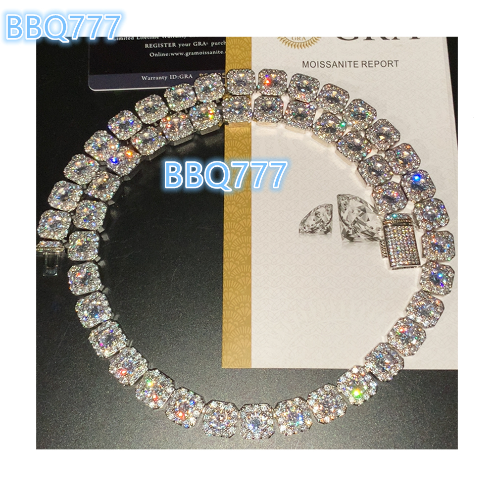 13MM BES Custom Hip Hop Fine Jewelry 925 Sterling Silver VVS D Moissanite Iced Out Necklace Chains With GRA Certificate