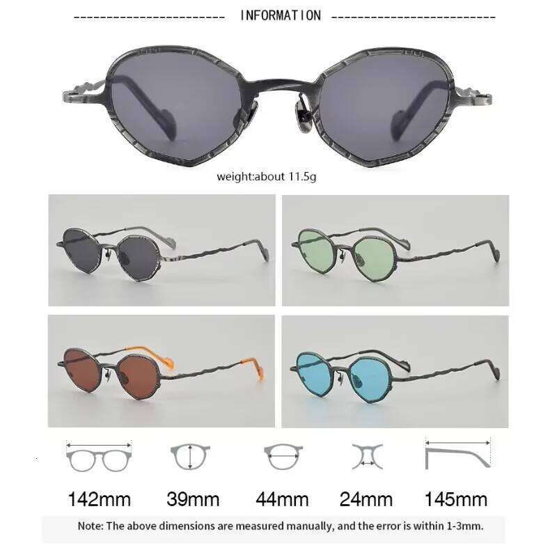 High Quality Round Retro Green Pure Titanium Sunglasses Classic Fashion for Men Women Eyeglasses Brand UV400 Outdoor GLASSES