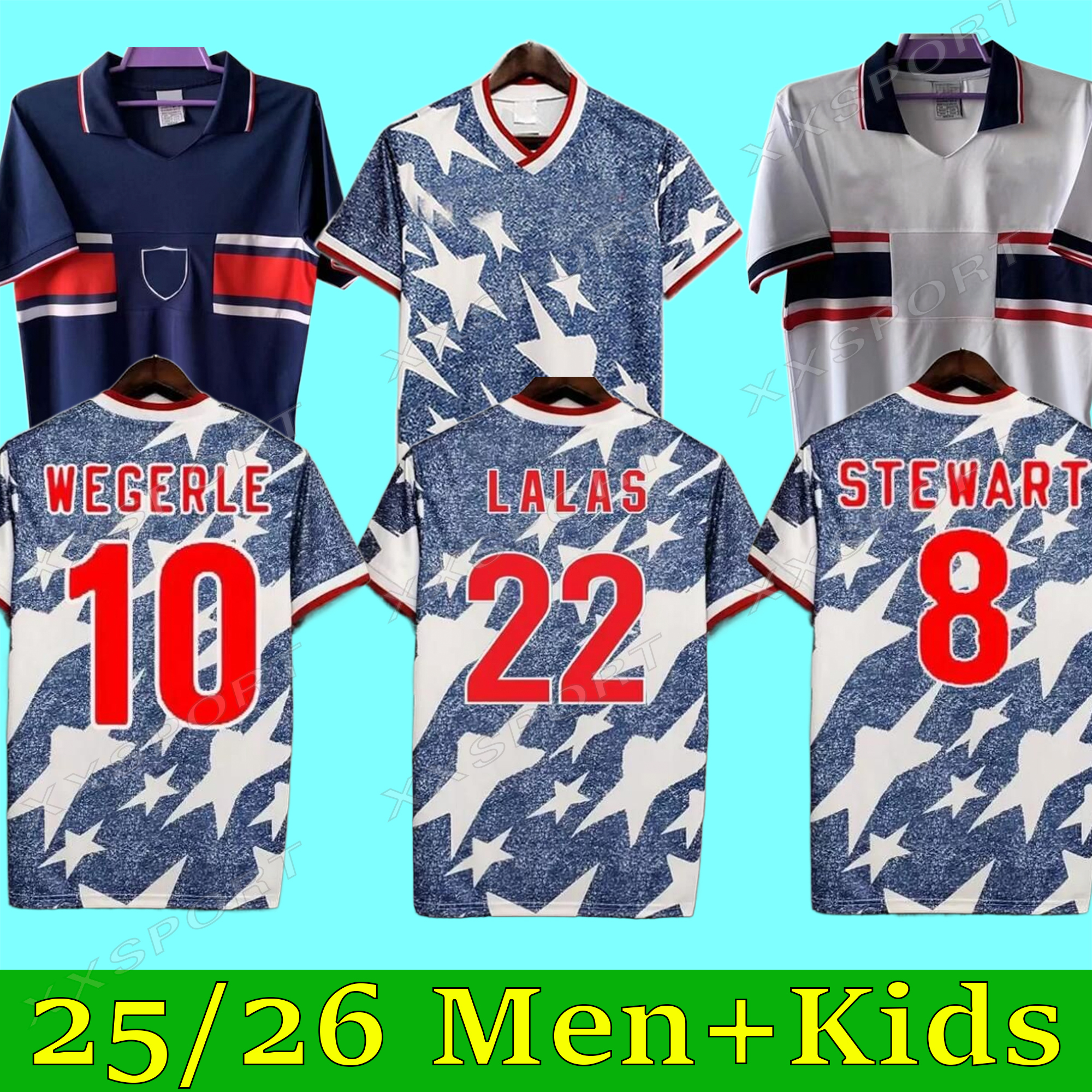 THE 1994 USAs Classic Away Shirt retro soccer jerseys Wegerle Lalas Ramos Balboa Stewart 94 classic football shirts Adult Uniform